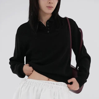 Miyu Basic Collar Button Knit