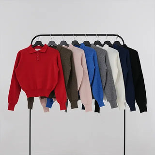 Miyu Basic Collar Button Knit