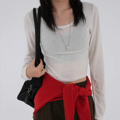 Nearing Crop Fleece-lined Long Sleeve