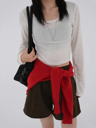 Nearing Crop Fleece-lined Long Sleeve