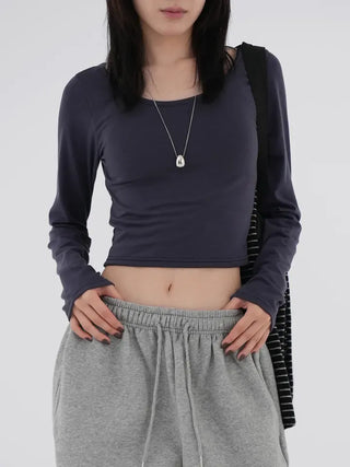 Nearing Crop Fleece-lined Long Sleeve