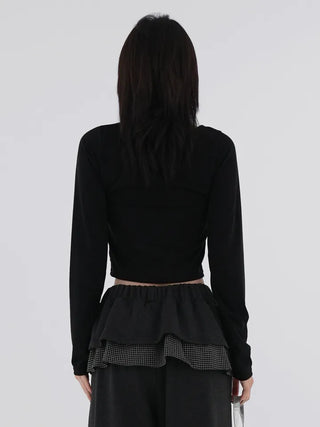 Nearing Crop Fleece-lined Long Sleeve