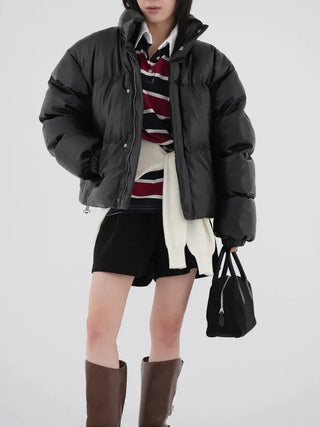 Dacquoise Classic Leather Padded Jacket