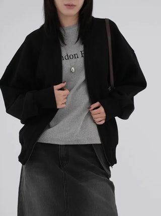 Junie V-neck Fleece-lined Zip-up