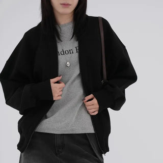 Junie V-neck Fleece-lined Zip-up