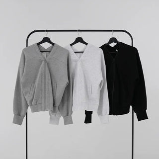 Junie V-neck Fleece-lined Zip-up