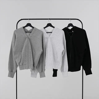 Junie V-neck Fleece-lined Zip-up