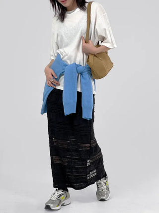 Barnet lace slit skirt
