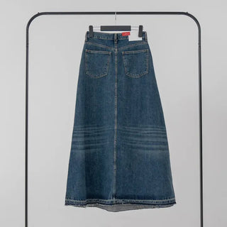 EN Denim Maxi A-line Skirt
