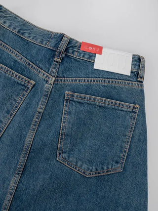 EN Denim Maxi A-line Skirt