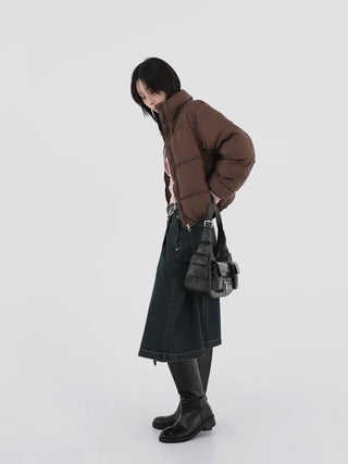 Kent Denim Midi Pleated Skirt