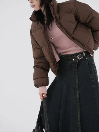 Kent Denim Midi Pleated Skirt