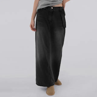 Rico Unique Hip Bag Denim Long Skirt