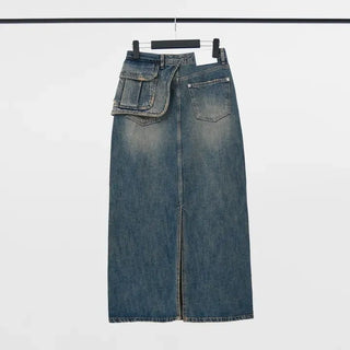 Rico Unique Hip Bag Denim Long Skirt