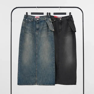 Rico Unique Hip Bag Denim Long Skirt