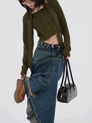 Kozel Crop Texture Cardigan