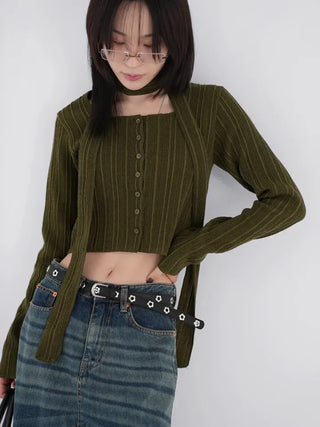 Kozel Crop Texture Cardigan