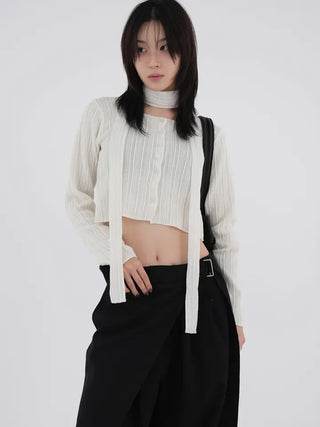 Kozel Crop Texture Cardigan