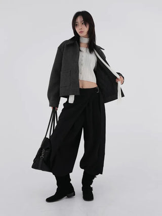 Kozel Crop Texture Cardigan