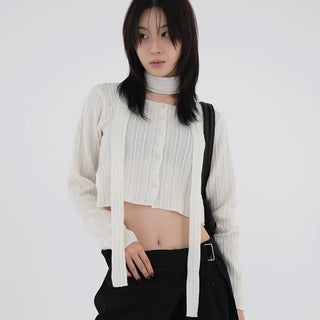 Kozel Crop Texture Cardigan