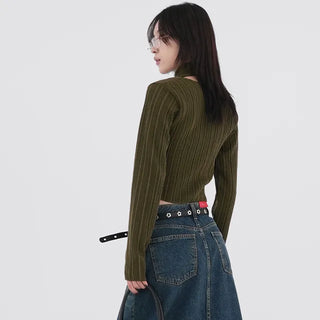 Kozel Crop Texture Cardigan