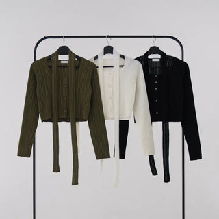 Kozel Crop Texture Cardigan