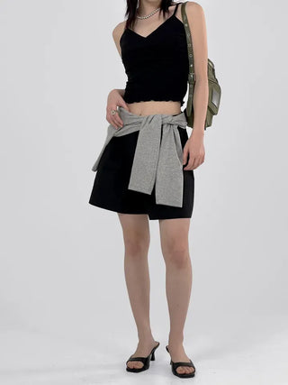 Fren One-Pin Tuck Cotton Shorts