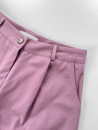 Fren One-Pin Tuck Cotton Shorts