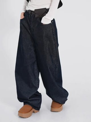 Riena Big Pocket Wide Corduroy Denim Pants