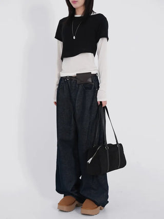 Riena Big Pocket Wide Corduroy Denim Pants