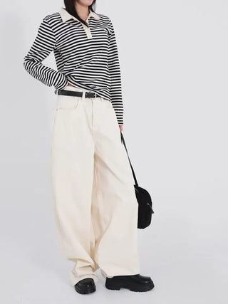 Riena Big Pocket Wide Corduroy Denim Pants