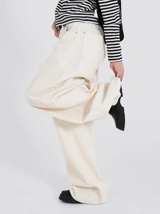 Riena Big Pocket Wide Corduroy Denim Pants