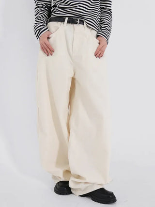 Riena Big Pocket Wide Corduroy Denim Pants
