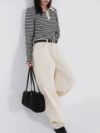 Riena Big Pocket Wide Corduroy Denim Pants