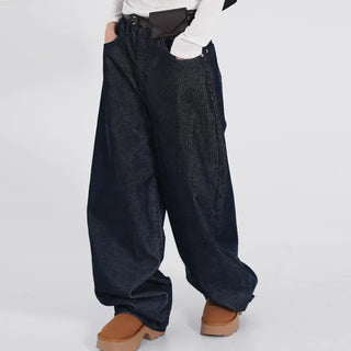 Riena Big Pocket Wide Corduroy Denim Pants