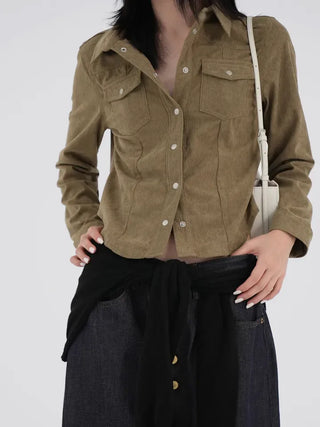 Anla Pocket Corduroy Shirt