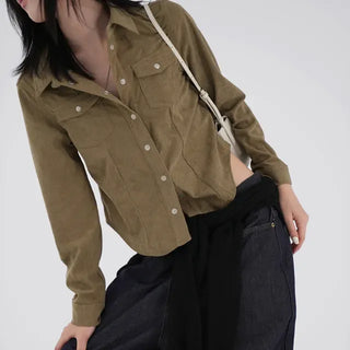 Anla Pocket Corduroy Shirt