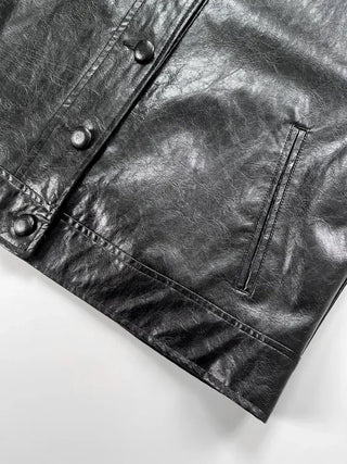 Other semi-cropped leather jacket