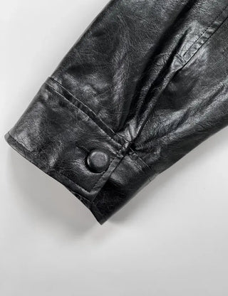 Other semi-cropped leather jacket
