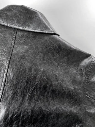 Other semi-cropped leather jacket