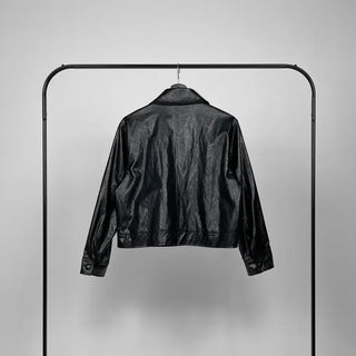 Other semi-cropped leather jacket