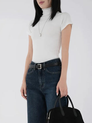 Luba Demure mock turtleneck short sleeve tee