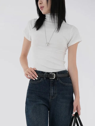 Luba Demure mock turtleneck short sleeve tee