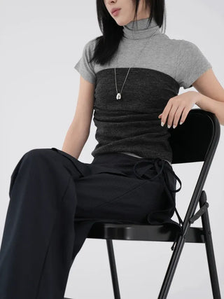 Luba Demure mock turtleneck short sleeve tee