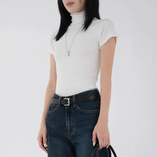 Luba Demure mock turtleneck short sleeve tee