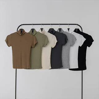 Luba Demure mock turtleneck short sleeve tee