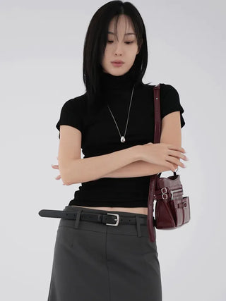 Luba Demure mock turtleneck short sleeve tee