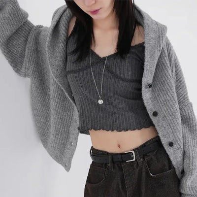 Hera Alpaca Knit Hooded Cardigan
