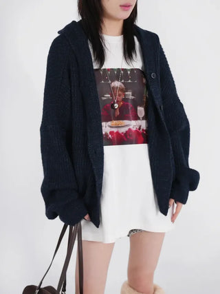 Hera Alpaca Knit Hooded Cardigan