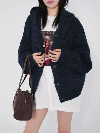 Hera Alpaca Knit Hooded Cardigan